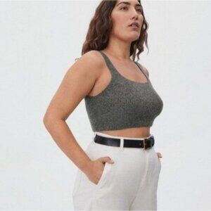 Everlane Crop Wool Blend Sweater Tank Top Size Small New Gray Soft Layering